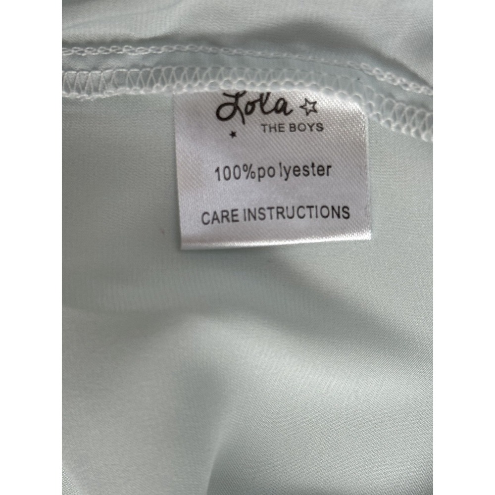 Lola + The Boys 2-‎ Piece Satin Pajama Set Sky Feather Silky Size Small Blue - Picture 6 of 16
